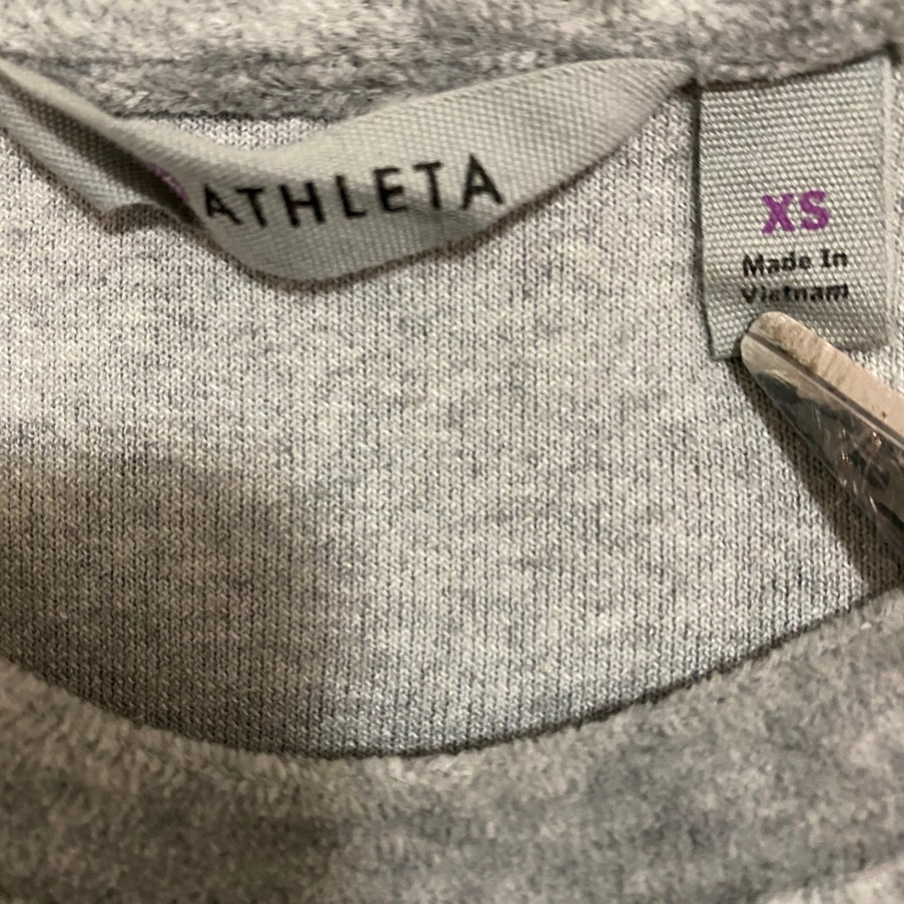 Athleta Sporty Sweatshirt Dress Womens XS Grey Raglan Sleeve Mini Crew Neck - Picture 5 of 7